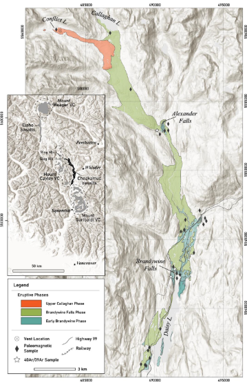 Path of Cheakamas Lavas for rheological investigation